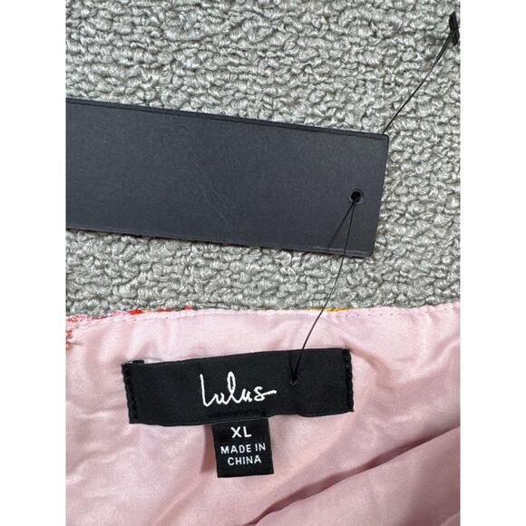 NWT Lulus Sweetest Essence Blush Floral Jacquard Pull Sleeve Mini Dress Size XL - Picture 6 of 12